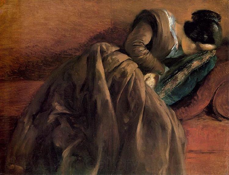 Adolph von Menzel Sister Emily Sleeping Germany oil painting art